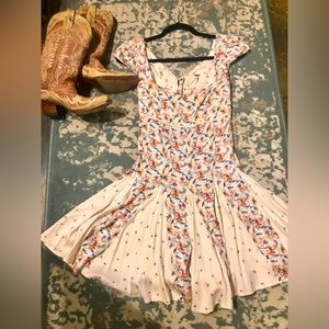 NWT Ladies Free People Small Peach Floral Dress